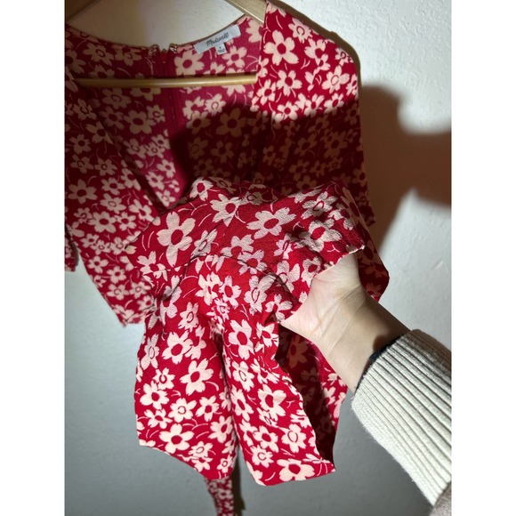 $160 NWOT Madewell Wrap-Front Romper In Mini Daisy Size 0 - Picture 4 of 7